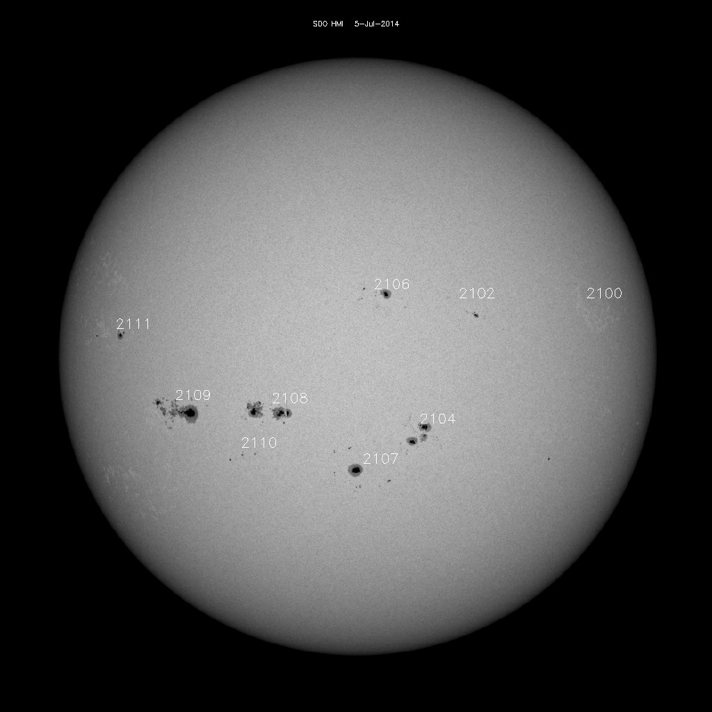 Sunspot regions