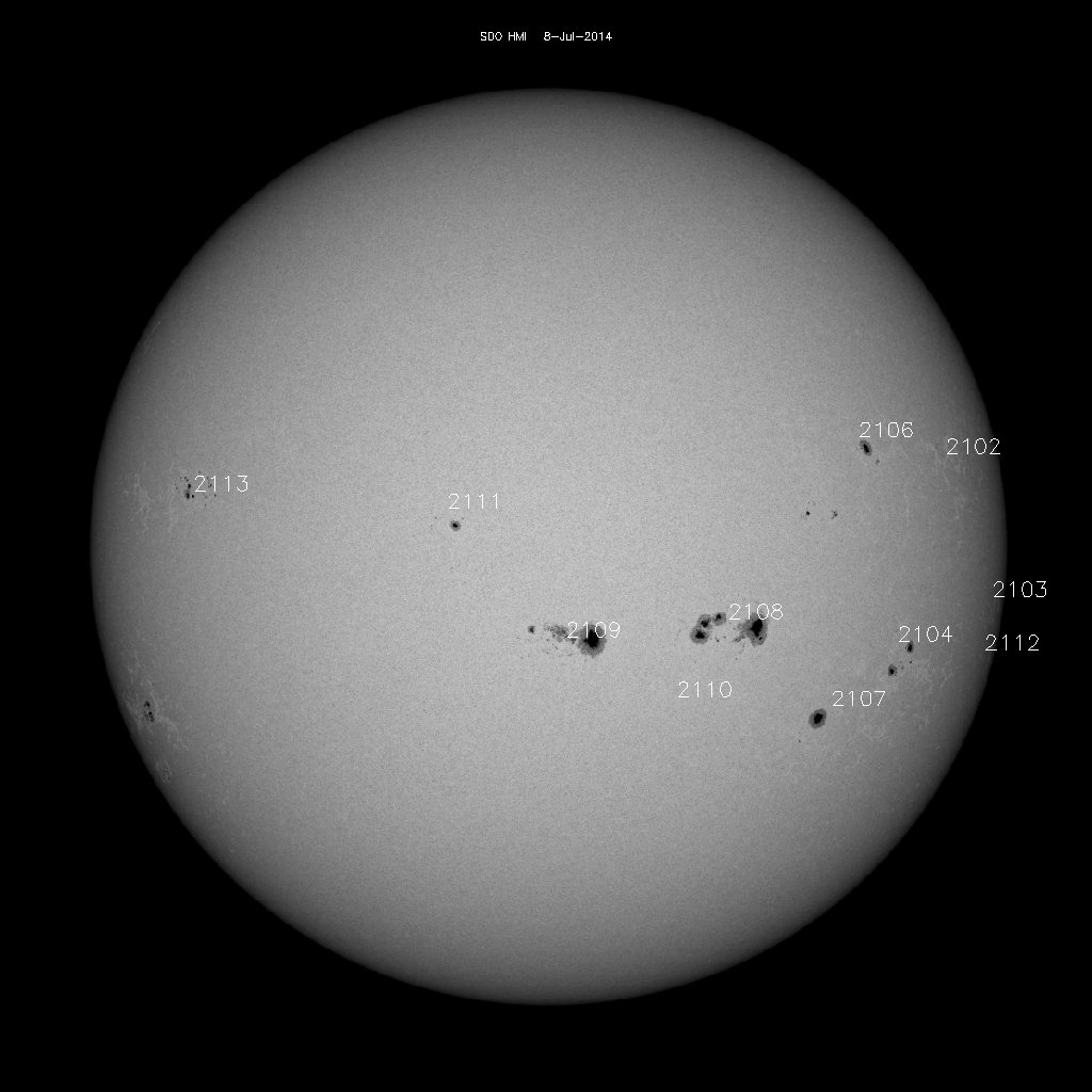 Sunspot regions