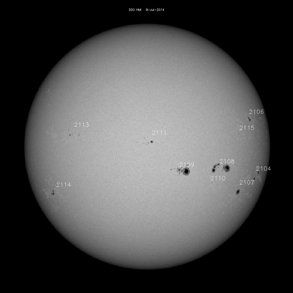 Sunspot regions