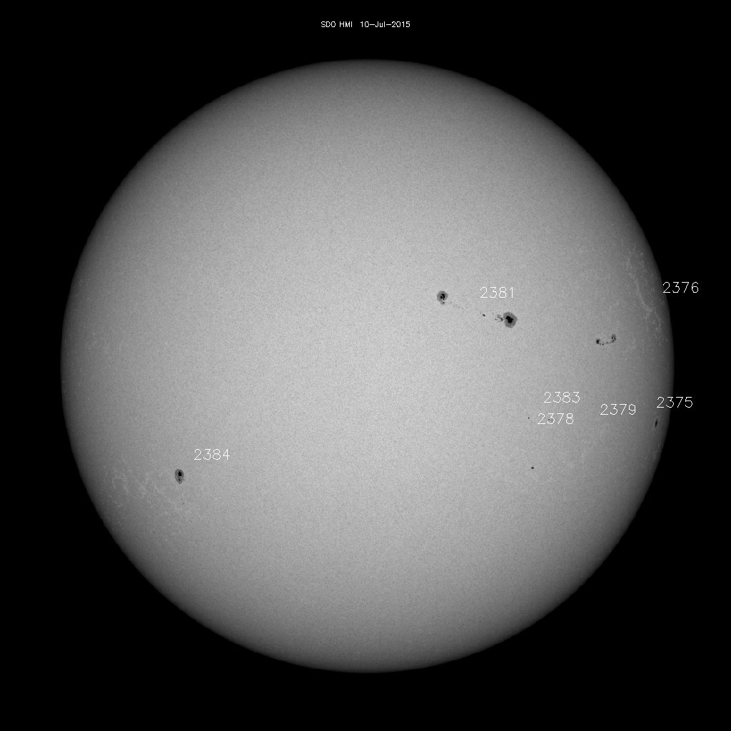 Sunspot regions