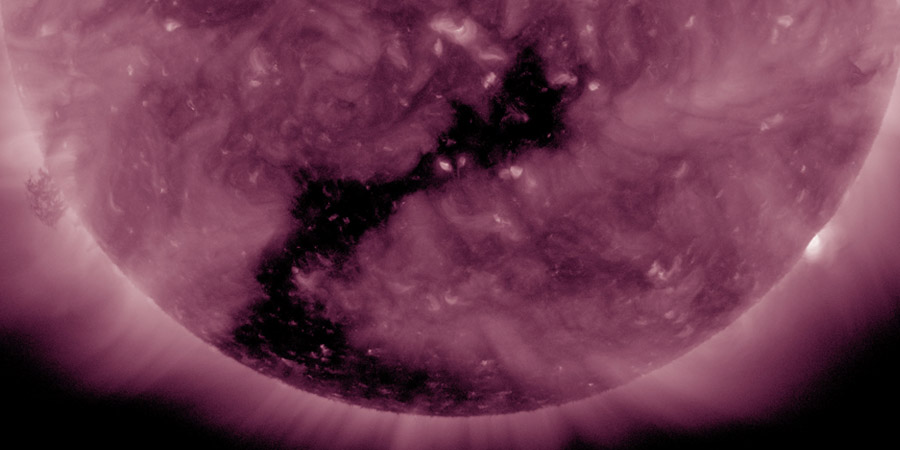 Coronal hole faces Earth