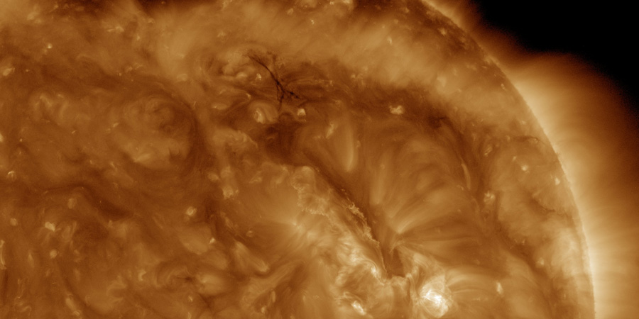 Filament erupted, glancing blow possible