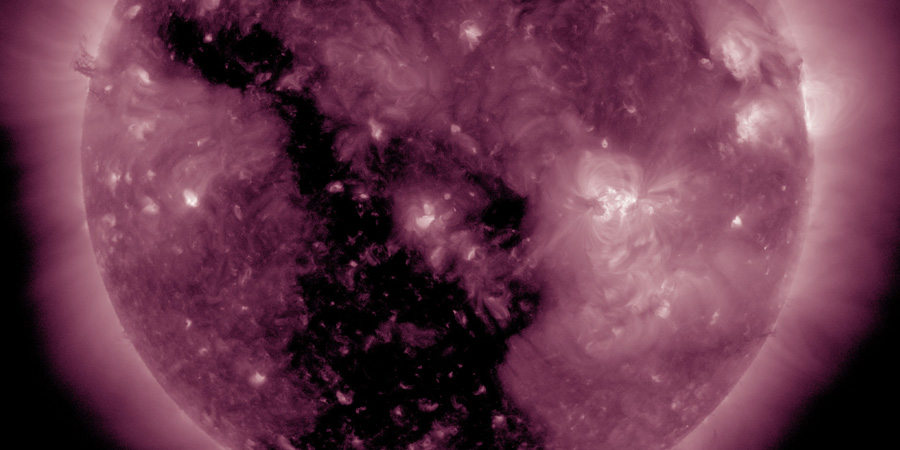 Coronal hole faces Earth