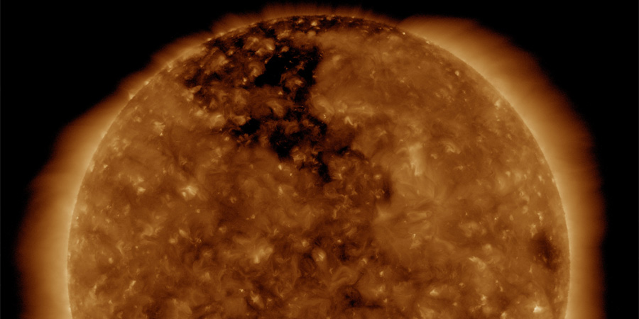 Coronal hole faces Earth