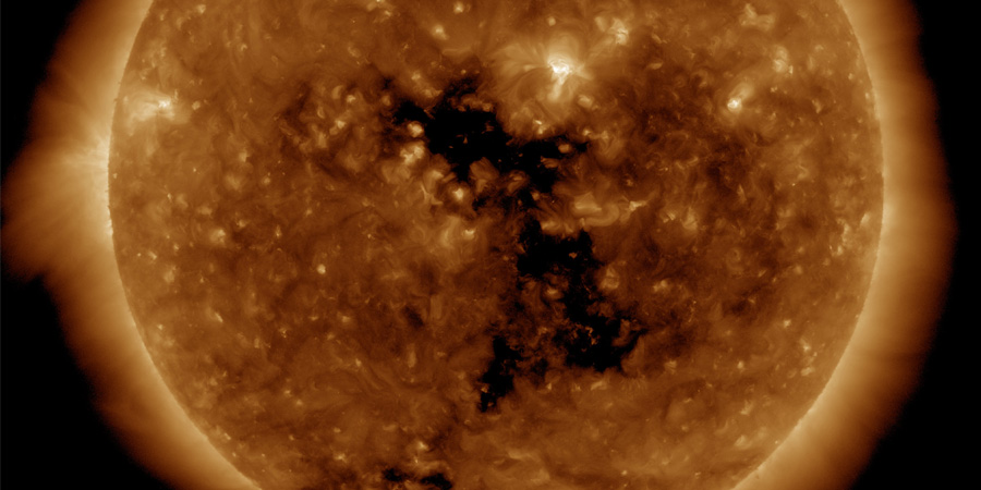 Coronal hole faces Earth