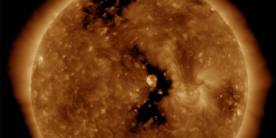 Coronal hole faces Earth