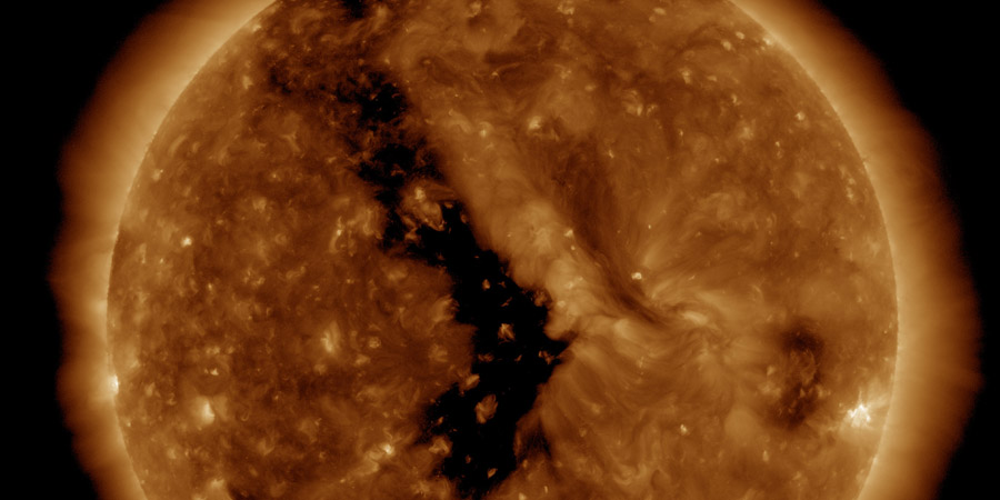 Coronal hole faces Earth