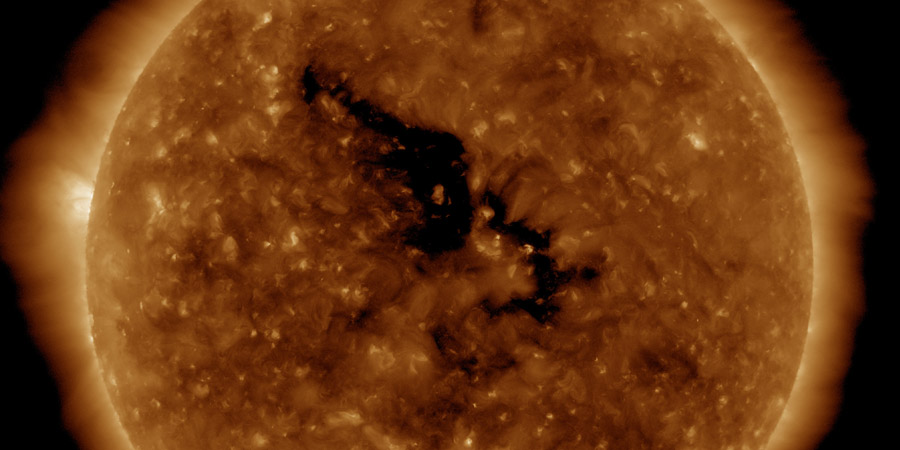 Coronal hole faces Earth