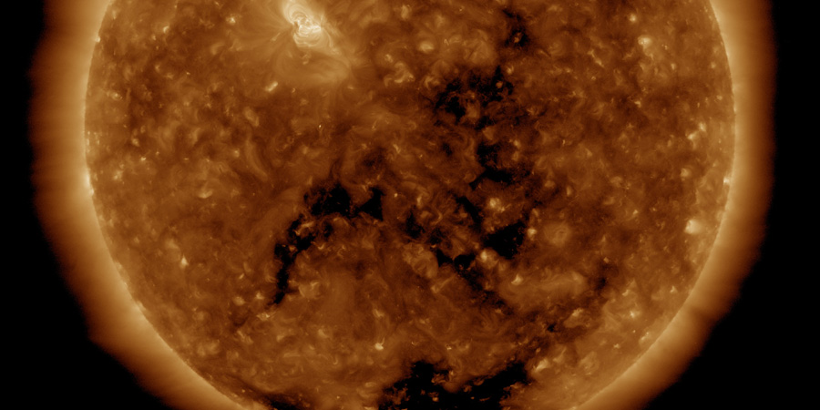 April Fools, Coronal hole faces Earth