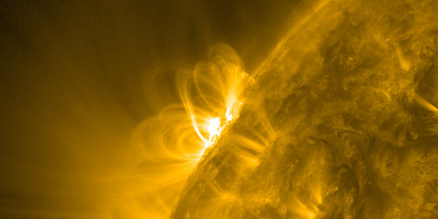 G1 storm watch, M-class solar flare