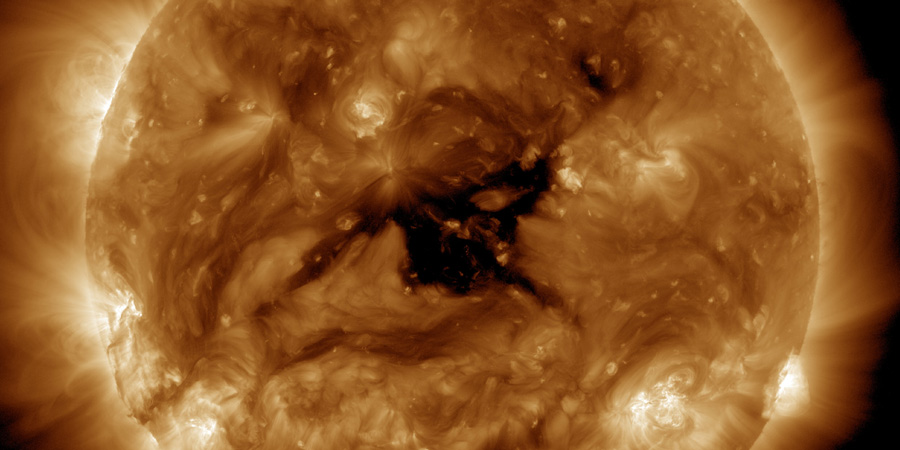 Coronal hole faces Earth