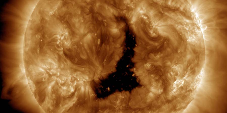 Coronal hole faces Earth