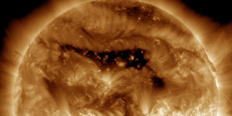 Coronal hole faces Earth