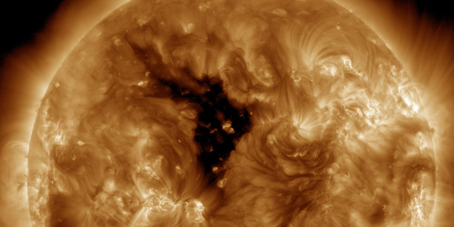 Coronal hole faces Earth